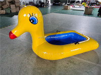 Bateau gonflable en forme de canard jaune pour enfants, canard géant gonflable pour piscine avec poignée pour parc aquatique et divertissement