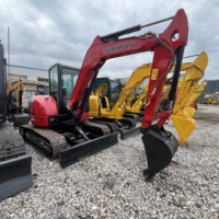 Mini-excavatrice sur chenilles Yanmar VIO40 d'occasion, zéro queue, moteur économe en carburant d'origine, chenilles en caoutchouc en option pour le jardin