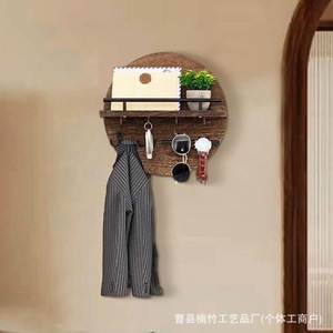 Modern Combination Photo Frame Wall <b>Shelf</b> Single Layer Retro Color Alloy Metal Desktop Display <b>Shelves</b> With <b>Hooks</b> For Keys And - Product Image 2