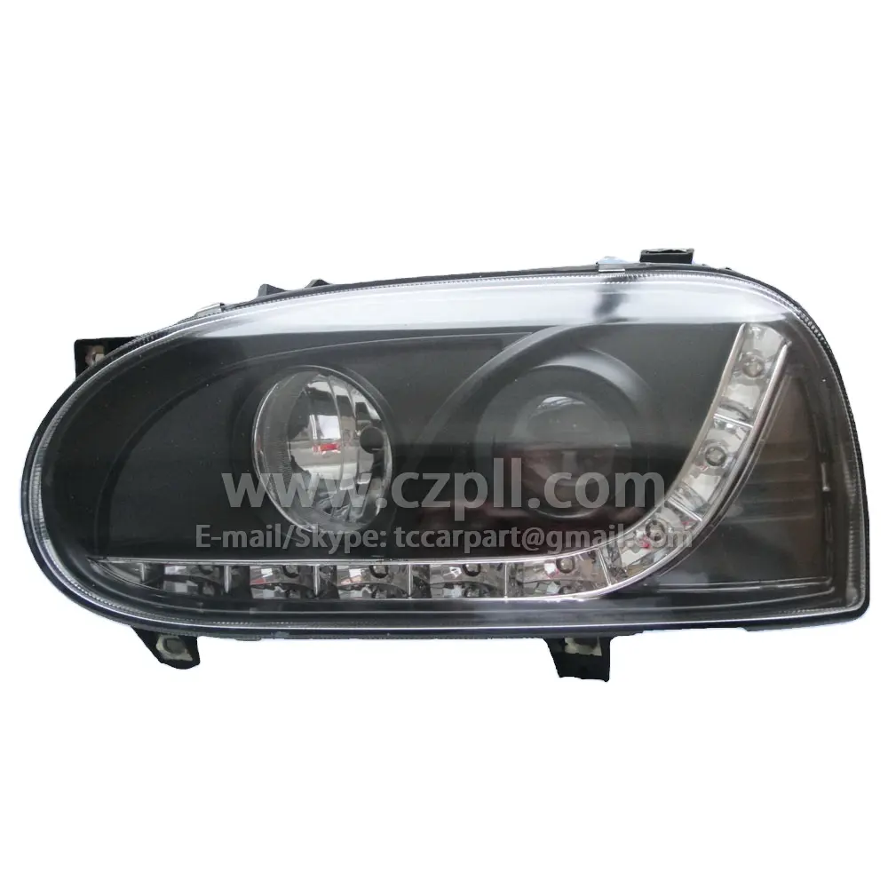 गोल्फ के लिए हेडलाइट 3/VW गोल्फ के लिए 1992 - 1997 काले एलईडी 1H6 HEADLAMP 941 017 वायुसेना/018 वायुसेना-1H6941017AF/018AF - 1H6941017 /018