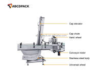 Élévateur universel automatique de tri de bouchons compatible avec diverses configurations de machines de capsulage