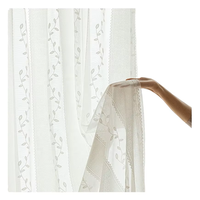 Vente directe d'usine Rideau occultant moderne en jacquard rayé blanc transparent noir isolant thermique 100% polyester pour toutes les saisons