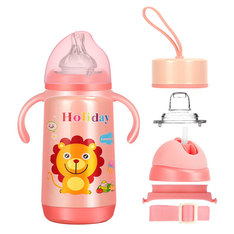 Лидер продаж на Amazon, вакуумная колба 5 в 1 с двойными стенками и изоляцией, Спортивная Коробка для молока, нержавеющая сталь 304, бутылочка для кормления детей 300 мл