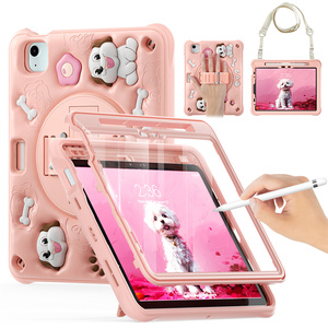 2024 personnalisé mignon enfants dessin animé étui en silicone pour 10.2 <span class=keywords><strong>Ipad</strong></span> 9th 8th 7th génération étui avec bandoulière <span class=keywords><strong>2021</strong></span> 2020 - Product Image 2