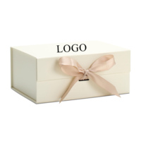 Boîte cadeau rigide magnétique pliable personnalisée avec logo imprimé et fermeture à ruban, faible MOQ, pour cadeaux de mariage et de demoiselles d'honneur