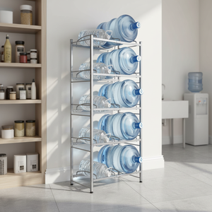 5-Tier Double Row Silver Gray <b>Bottle</b> <b>Drying</b> <b>Rack</b> with 10-Jug Capacity Model AL1177 Made in China - Product Image 5