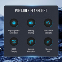 Boruit V10L 1000 Lumens Mini Lampe Torche Porte-clés Étanche IPX4 Rechargeable LED Fluorescente Batterie Polymère