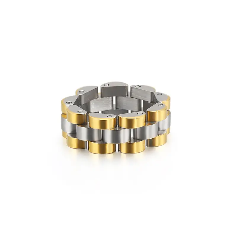 Somen-anillo de acero inoxidable para hombre, diseño de cadena, joyería de Hip Hop, venta al por mayor