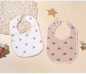 Bavoir en forme <span class=keywords><strong>de</strong></span> U pour bébé, produits pour enfants, bavoir en coton, serviette <span class=keywords><strong>de</strong></span> salive pour bébé, vente en gros, gaze à Six couches, motifs d'impression personnalisés - Product Image 4