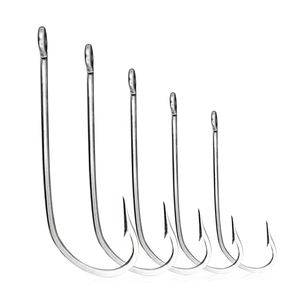 34007 Edelstahl Langs chaft Angelhaken Salzwasser Extra stark geschmiedete Troll ing Haken Großwild Thunfisch Hai Fluss Angeln - Product Image 1