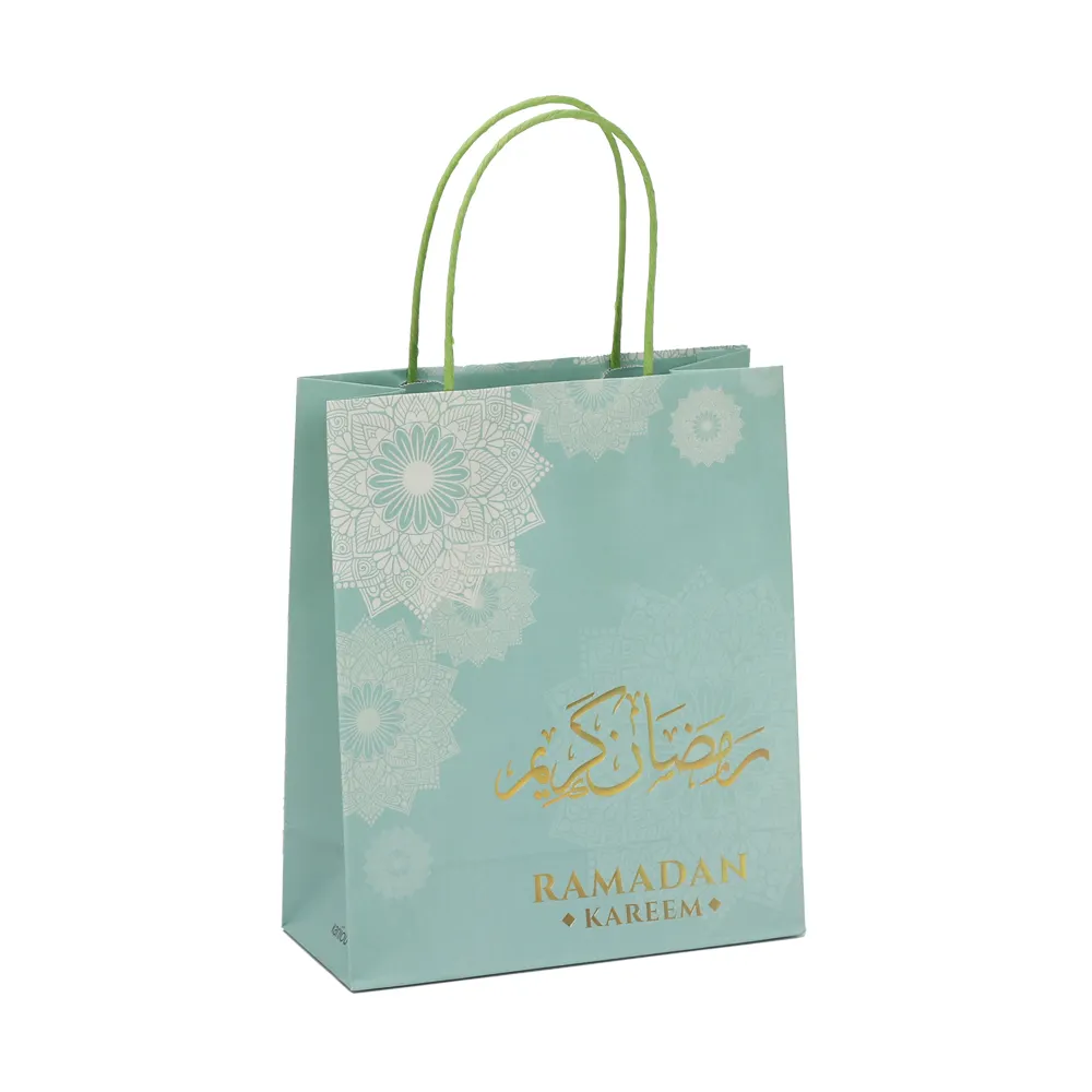 Prêt Ramadan Mubarak Eid sacs-cadeaux avec poignée pour musulman Islam Eid Festival fête de vacances