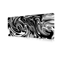 Alfombrilla de Ratón para Juegos de Goma Natural Resistente al Agua con Diseño Personalizado, Patrón Fluido Gris Blanco Grande, Alfombrilla de Ratón Extendida para Computadora