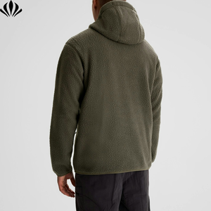 高品质男士1/<span class=keywords><strong>2</strong></span>纽扣重型连帽套头衫袋鼠口袋摇粒绒夹克 - Product Image 3