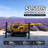 Foreuse hydraulique pour puits d'eau profonds de 500 m, machine de forage sur chenilles avec tige de forage de 6 m à vendre