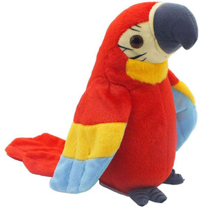 B893 Perroquet Parlant Rouge Répète Ce Que Vous Dites Jouet <span class=keywords><strong>en</strong></span> Peluche Animal Électronique Oiseau Cadeau d'Anniversaire Enfants Perroquet Parlant Personnalisé - Product Image 3