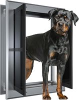 Porte pour animaux de compagnie extra large, robuste, en aluminium gris, pour chiens jusqu'à 200 lb, design postmoderne, fabriqué en Chine