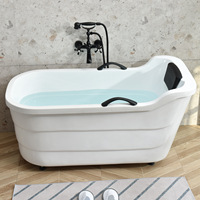 Baignoire autoportante moderne à double paroi isolée en acrylique, avec accoudoirs, pour personnes âgées, idéale pour hôtels et villas
