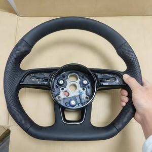 Volante Deportivo de Cuero Negro para <span class=keywords><strong>Audi</strong></span> A3 A4 A5 <span class=keywords><strong>A6</strong></span> B8 B9 C6 C7 C8 Q3 Q5 TT TTRS RS3 RS4 S3 S4 S5 8V, Accesorios para Automóviles - Product Image 1