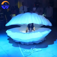 Mehrfarbige Aufblasbare Muschel mit LED-Beleuchtung Gebläse Einfacher Aufbau Langlebig für Nachtclub Hochzeit Musikparty Event Bühnendekoration