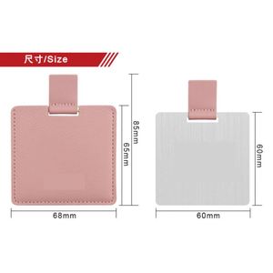Ultra-Thin Compact Pocket <b>Mirror</b> Travel <b>Mirror</b> 6x6cm Mini Handheld Stainless Steel Unbreakable <b>Mirrors</b> with PU Leather Case - Product Image 3