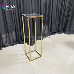 Base de Metal para Decoración de Mesa de Boda Clásica de Alta Calidad LEDA, Soporte de Acero Inoxidable para Florero, Columna de Metal para Eventos - Product Image 1