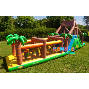 Rừng vui lớn Inflatable khóa học trở ngại bên cho thuê Inflatable khóa học trở ngại và khổng lồ trượt cho trẻ em Người lớn - Product Image 1