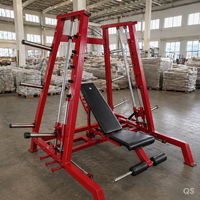 Machine Smith Commerciale à Charge de Poids, Banc de Presse Pectorale, Presse Épaules Professionnelle 3-en-1, Équipement de Musculation et Fitness