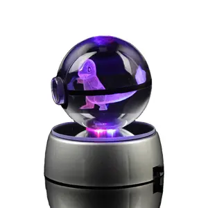 Pujiang Bán Buôn K9 Led Lightcrystal Pokemon Charmander Bóng Keychain Cho Đám Cưới Quà Lưu Niệm Cho Khách