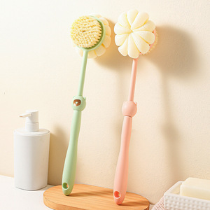 Bath <b>Brush</b> Long Handle Flower Shape Soft Bristle Back Scrubber Shower Cleaning Tool - Product Image 2