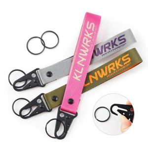 Porte-clés de poignet promotionnel personnalisé avec logo, tissé et brodé, court, avec mousqueton en forme d'aigle - Product Image 2