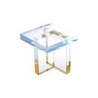 Petite table basse nordique moderne transparente dégradée de couleur en acrylique Mobilier de maison de luxe Table à thé en acrylique pour réception de villas