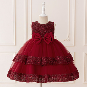 Robe de princesse HESPER pour enfant, en polyester à paillettes, robe de demoiselle d'honneur, robe de performance pour petite fille, robe de soirée formelle pour enfant, robe de danse pour enfant - Product Image 3