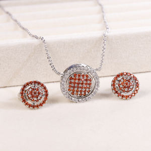 Conjunto de Joyería de Zirconia de Colores Mixtos a la Moda - 6 Estilos de Conjuntos de Collar y Aretes de Cristal Brillante para Mujeres, Bodas y Fiestas - Product Image 6