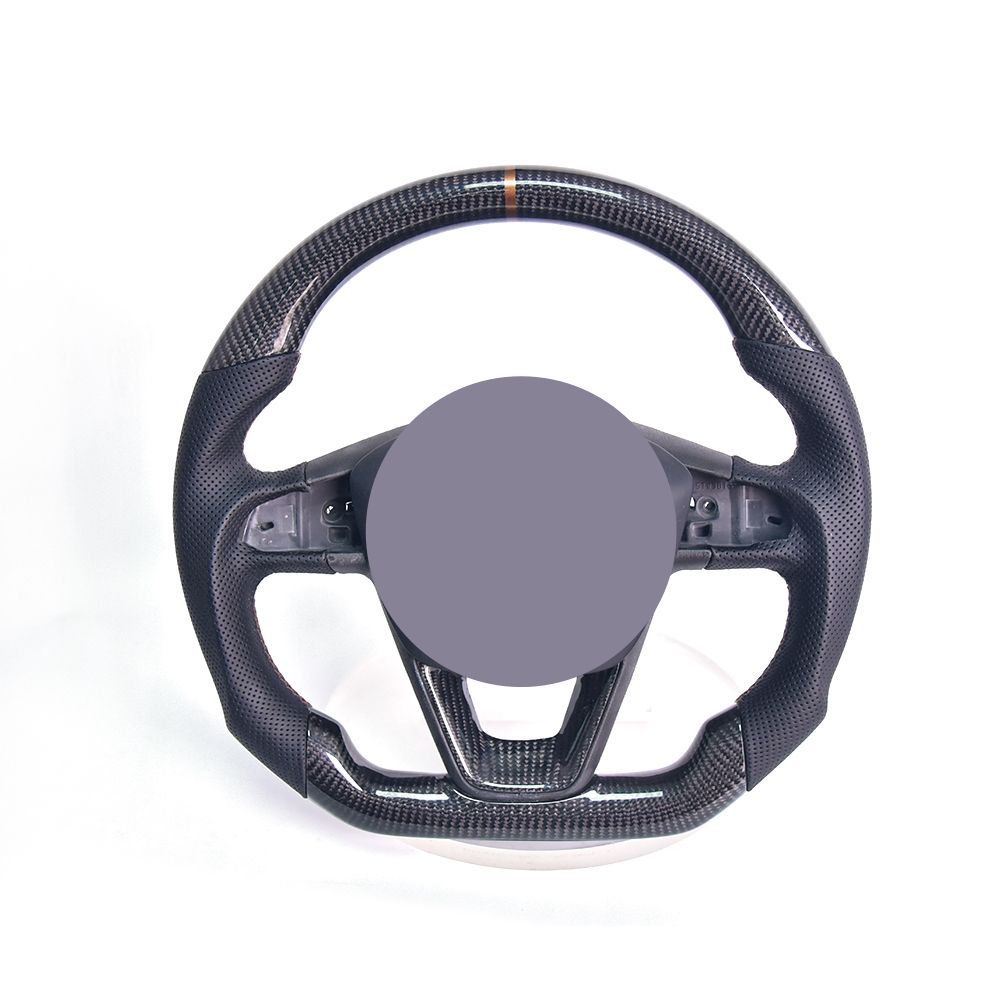 Fibre de carbone + cuir perforé + couvercle de klaxon