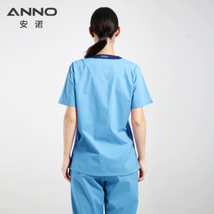ANNO Design Ensemble de gommage médical extensible et élégant pour femmes Uniformes hautement tissés Tissu Confortable Spandex Médecin de l'hôpital OEM - Product Image 5