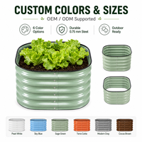 Jardinière surélevée classique minimaliste en métal, ronde, auto-arrosante, pour la culture de légumes en extérieur, pour usage domestique, jardinière surélevée en métal