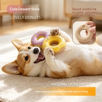 Jouet à mâcher sonore en latex Vitality Sweet Donut pour chiens de petite/moyenne taille (Corgis, Bichons) - Auto-entretenissement et soulagement de l'ennui