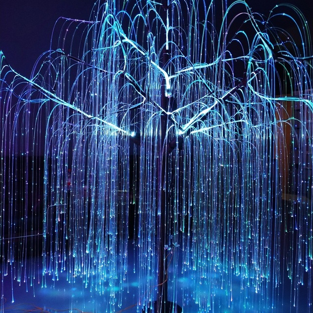 Fiber Optic Lighting Trees LED 1.0mm 600pcs 3m Fibers Sparkle Light Kits Avatar Trees Landscape RGB Light Decorative Christmas