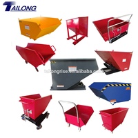 Chariot élévateur personnalisé OEM Bacs à déchets métalliques et basculants Bacs à benne basculante pour chariot élévateur à benne basculante pour pièces d'équipement de manutention