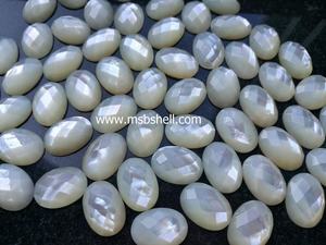 Offre Spéciale blanc naturel à facettes en nacre ovale cabochon pour bijoux pendentif - Product Image 2