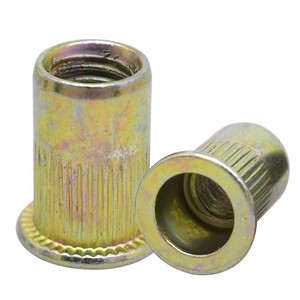 UNC Pulgada <span class=keywords><strong>Rosca</strong></span> 6 #-32 8 #-32 10 #-32 1/4-20 5/16-18 3/18-16 Tuercas de remache de cabeza plana chapada en zinc de acero Tuercas de remache - Product Image 2