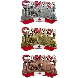 Stampa personalizzata Canada paesi 3D souvenir metallo frigo magnete metallo magnete frigorifero