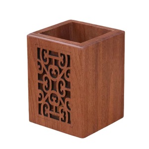 Wooden <b>Pen</b> <b>Holder</b> Square 11x9x9 Cm Uv Printing Desktop Storage Student Stationery Makeup Tool Organizer - Product Image 3