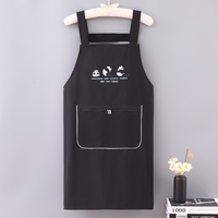 Delantal Negro con Estampado de Panda, Impermeable, para Cocina, Barbería, Peluquería, Salón de Belleza, con Bolsillo con Cremallera y Logotipo Personalizado Más Económico