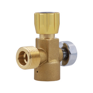 Adaptador de tanque de CO2 de cilindro de fabricante de Soda entera <span class=keywords><strong>Indivisible</strong></span> ASA con válvula de encendido y apagado de manómetro de 3000Psi, CGA320 macho a CGA320 macho o W21.8-14 - Product Image 1
