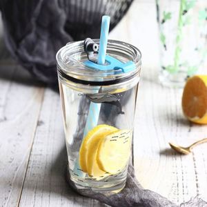 Tazas de Vidrio Personalizadas con Logotipo de 350 ml y 400 ml con Escala y Tapa de Silicona con Pajita de Fácil Apertura para Bebidas Energéticas - Product Image 4