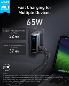 Batería Externa <span class=keywords><strong>Anker</strong></span> Prime, 9,600 mAh con Salida de 65 W, Enchufe de CA Integrado, Compatible con PD <span class=keywords><strong>3.0</strong></span> y PPS (Reacondicionado) - Product Image 2