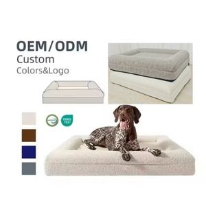 Sofá Cama Ortopédico de Lujo para Perros y Mascotas, Fabricado a Medida, Lavable, Impermeable, Desenfundable, Grande, de Espuma Viscoelástica y Tejido Bouclé con Soporte Firme - Product Image 1
