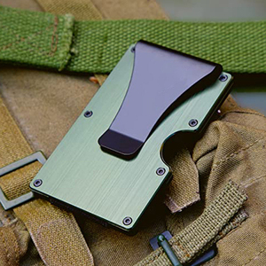 Ví nam nhỏ gọn bằng kim loại chống RFID, có kẹp tiền, thiết kế tối giản, in logo tùy chỉnh - Product Image 1