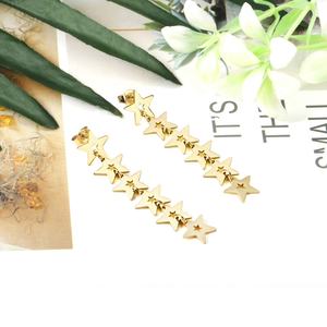 Pendientes Largos de Acero Inoxidable con Baño de Oro de 14K Sin Níquel, Diseño de Estrella, Joyería de Moda para Mujer, Regalo de Aniversario - Product Image 3